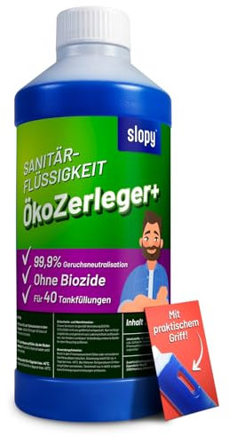 Öko Sanitärflüssigkeit mit Mikroorganismen 2L - 40 Tankfüllungen - Zersetzt effektiv Fäkalien und Gerüche in Campingtoiletten