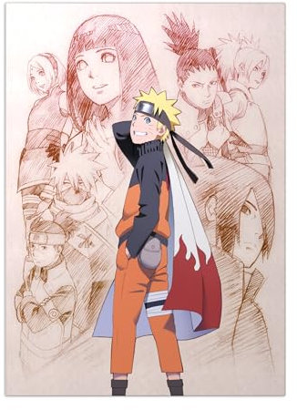 Displate Offiziell Naruto MetallPoster Magnetische Befestigung Lizenziert Bilder Hochwertiges Poster Naruto Shippuden - Naruto Uzumaki Poster 45 cm x 32 cm