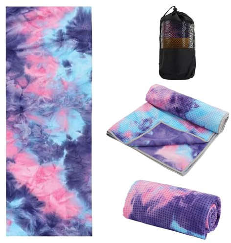 Tapis de yoga antidérapant avec sac de transport en maille, absorbant, fitness