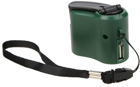 Fuhjythy USB Handkurbel-Ladegerät Tragbarer Generator Hand Power Dynamo Kurbel Aufladbarer Notfall-Ladegerät 5,5V USB Handy Außen Camping Notfall-Ladegerät für Outdoor Camping Notfall, Grün
