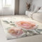 Generisch Beige Teppich Vintage Rosen 60x90 cm Dekoration Schlafzimmer Kinderzimmer Wohnzimmer, Modern rutschfest Waschbar Flanell Kinderteppiche Fußmatten