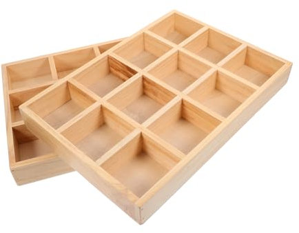 jojofuny Holz Schmuck Aufbewahrungsbox mit Fächern Organisierer für Ringe Ohrringe Armbänder Uhren Dekorativer Schmucktablett für Zuhause Hotel und Wohnräume