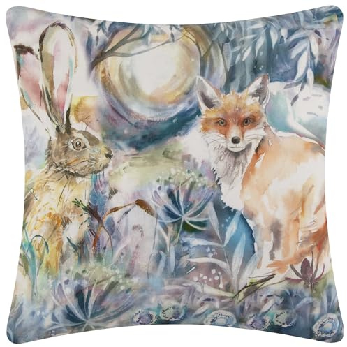 Voyage Maison Fox and Hare Outdoor Cushion – Water-Resistant UV-Protected Animal Nature Design (Multicolour - 43x43cm)