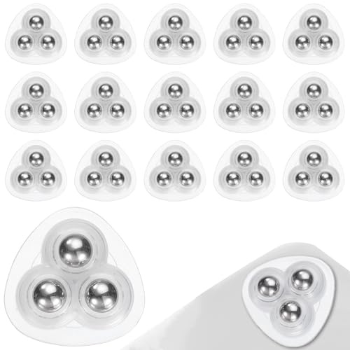 ZYEKIU 16 Pcs Rueda Adhesiva para Muebles Rotación de 360 Ruedas Muebles | Ruedas Giratorias Pequeñas Adhesivas Mini Ruedas Giratorias para Muebles Pequeñas Mesita Caja (Bolas Acero Transparentes)