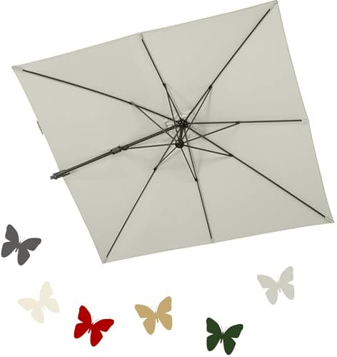 VLKLPZAHAK Rectangle Toile De Remplacement 3x4m Tissu De Remplacement Grand Parasol Déporté Housse De Rechange Parasol De Jardin Auvent De Rechange pour Parasol De Marché(Light Grey,4x3m (13x9.8ft))