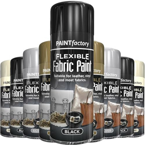 AlezyB 1x Flexible Fabric Black Aerosol Spray paint 200ml, Leather Vinyl Textile Clothes Quick & Fast Drying Spray Paint - FB-3
