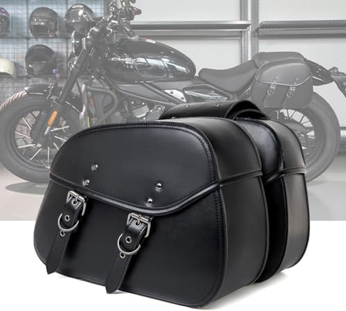 KHDWOB Borse Laterali Moto per Honda Rebel 500 2017-2024, Borsa Laterale Moto Vintage Impermeabile in Pelle Pu con Chiusura Rapida Borsa Porta Attrezzi da Viaggio,C