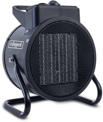 Scheppach EH3000 Elektro Heizer 3000W 2000W stufenlos | 320 m³/h | 5–85 °C | Ventilator & Heizung Keramik Heizlüfter | bis 60 Kubikmeter | 3 Heizstufen | Überhitzungsschutz & Tragegriff