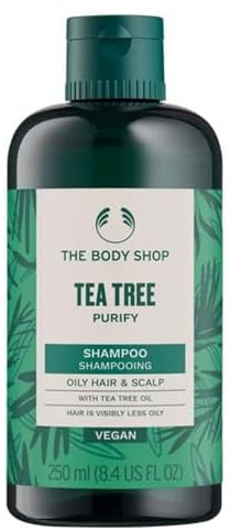 The Body Shop Tea Tree Purify Shampoo, 250 ml | Klärendes Shampoo für fettiges Haar und Kopfhaut, reinigendes und ausgleichendes Shampoo mit Community Fair Trade Teebaumöl