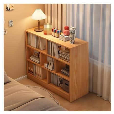 Bücherregal 3 Ebenen mit 6 Fächern, Offenes Standregal | Modernes Aufbewahrungsregal für Wohnzimmer, Schlafzimmer, Büro oder Arbeitszimmer(Oak)
