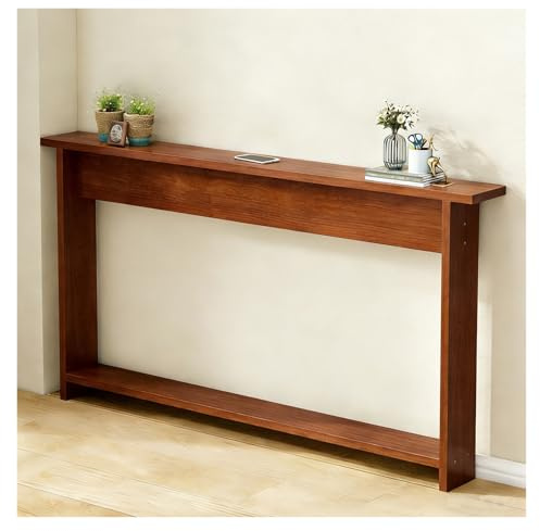 Tyzlup Console Table latérale Sofa Longue étroite 80-150cm, étagère Rangement derrière canapé Salon, Table Bois Fine pour Console entrée Couloir(D,59.1x5.9x25.6in/150x15x65cm)