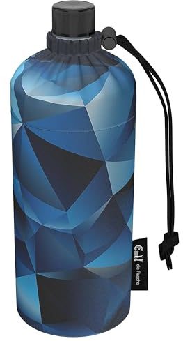 Emil Glas Trinkflasche 0,6l Shapes – isolierte Flasche für Kinder & Erwachsene, auslaufsicher, schadstofffrei für Schule, Freizeit und Sport
