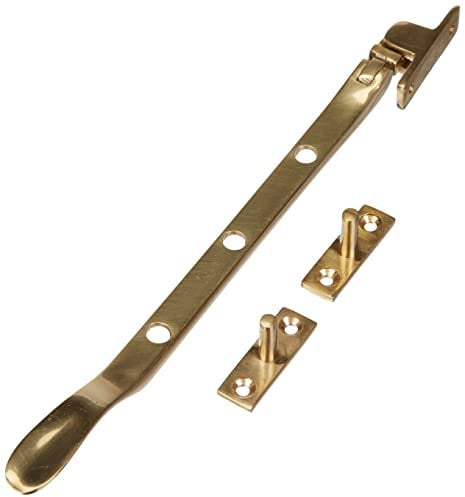 Merriway® BH01591 Victorian Window Casement Stays Polished Brass, 200mm (8 inch)