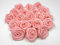 Rosen 3 cm x 10 Stück Satinrosen Aufnäher Deko Blumen Röschen zum Basteln Hochzeit kleine Rosenköpfe Farbe: Hell Rosa 150