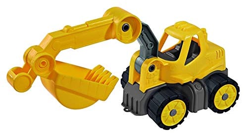 BIG - Power-Worker Mini Bagger - Baggerfahrzeug geeignet als Sandspielzeug und für das Kinderzimmer, Reifen aus Softmaterial, perfekt für unterwegs, für Kinder ab 2 Jahren