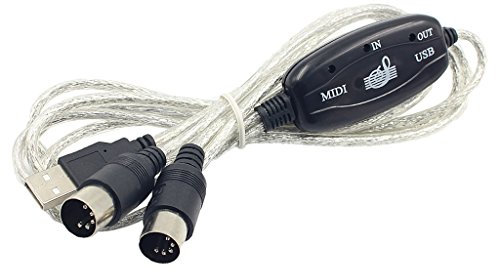Gazechimp USB to MIDI Cable PC to Synthesizer Microphone Keyboard Instrument Converter Adapter for Home Music Studio
