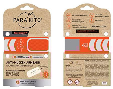 parakito PARA'KITO Mückenschutz Armband Sport Orange