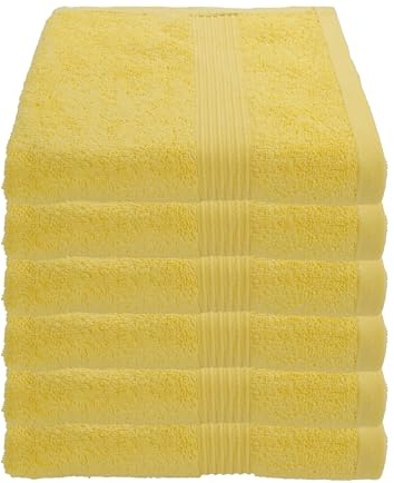 Julie Julsen 6er Pack Handtuch 29 Farben erhältlich weich und saugstark 500gsm Öko Tex Gelb 50 x 100 cm B-Ware