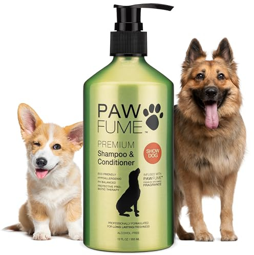 PAWFUME Deshedding Dog Shampoo and Conditioner, Show Dog, 1-Pack – Nourish & Detangle for Silky Soft Coat – Probiotic, Deep-Cleaning, pH-Balanced Formula – Salon-Quality Shampoo for Dogs