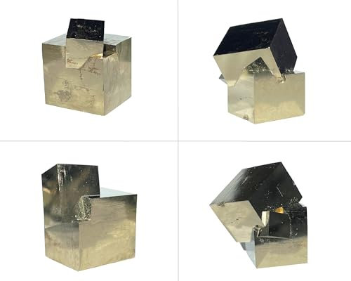 MKöpke® Pyrit Kristall - natürlicher Würfel aus Pyrit »Energie des Feuers« Cube Zwilling - Navajun Spanien