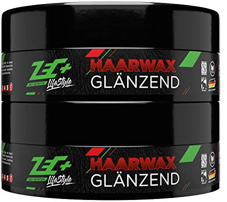 Zec+ Nutrition Lifestyle Haarwax – 2 Stück je 150 ml glänzendes Haarwachs für perfektes Haar-Styling, geschmeidige Haar Pomade für ultra starken Halt ohne zu verkleben, vegan & frei von Tierversuchen