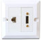 C4A Single HDMI And CAT6 Ethernet Wall Plate/Easy Connect Faceplate/White