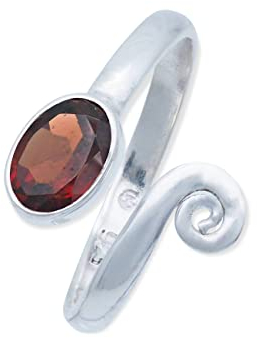 Ring 925 Silber Granat roter Stein größenverstellbar Edelstein echt Silber Damen Sterling Silber Geschenk (MRV-064-52)