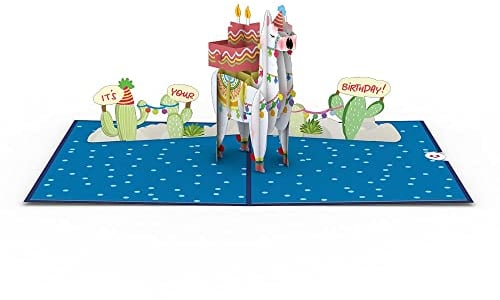 Lovepop® 3D Pop-Up Geburtstagskarte „Happy Birthday“ Lama lustige Karte zum Geburtstag für Kinder, Freunde, Sie, Ihn | inkl. Umschlag & Versteckfach für Geld & Gutscheine