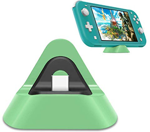 Protable - Dock di ricarica per Switch Lite, supporto stabile stazione di ricarica per Switch Lite con porta di ingresso di tipo C (verde chiaro)