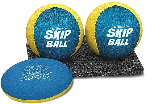 Activ Life Skip Water Bounce Catch Freizeitball – 2-Zoll-Kinderball mit Sprungscheibe, 2er-Pack, Gelb/Cyan