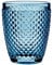 B'GHEST Set 6 uds. Diamante Vaso bajo Agua/Vino Fabricado en Vidrio. Capacidad 25 cl. Color:Azul Marino.