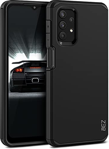 BEZ Hülle für Samsung A32 5G Hülle, Handyhülle Tasche Stoßfestes Kompatibel für Samsung Galaxy A32 5G, [Heavy Duty Serie] Outdoor Dual Layer Armor Case Handy Schutzhülle Robuste, Schwarz