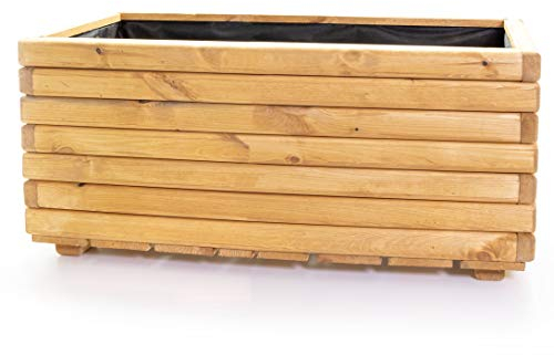 Holzfee Pflanzkasten Akzent 80 x 40 x 40 cm Kiefer hell geölt Holz Hochbeet