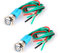 GUUZI 2pcs Interruttore a Pulsante Aggancio Acciaio Inossidabile Impermeabile 220V-230V/3A Interruttore Illuminato LED con Presa a Filo Spina Adatta per Foro di Montaggio da 12mm(Blu)