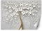 Feeby Papier Peint Intisse Arbre Fleurs Graphique 400x280 cm or Déco Murale Trompe L' Oeil Tapisserie Moderne Salon Chambrea' Coucherr Salle De Bain Cuisine Effet 3D Illusion 3D