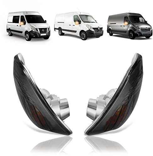 TangMiGe Blinker für Citroen RENAULT Master 3 III (EV/FV/HV/JV/UV) 02/2010-UP, NISSAN NV400 11/2011-UP, OPEL Movano B (X62) 05/2010-UP, 1 Paar Smoke, Seitenblinker Blinkleuchte, Orange eingebaut