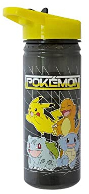 Trinkflasche Retro [600ml], Pokémon, für Sport und Schule, Kunststoff