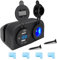 Hoembpn 4.2A Dual USB Car Charger with LED Voltmeter,12V/24V Cigarette Lighter Socket Waterproof Two Hole Tent Panel for Cars Boats Marine Motorcycle ATV RV