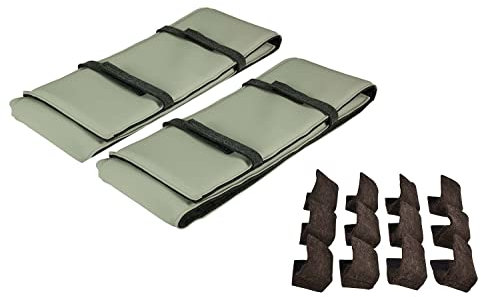 Sensalux 2X Bierbankauflage 120x25 Kunstl. Grau-Weiß + 12 Schoner Braun