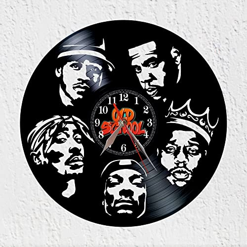 Schallplattenuhr aus Vinyl Viny Woody Rap Stars Old School Uhr Neue Wanddekoration Musik Hip Hop Rap Vinyl Disco Uhr Original Geschenk