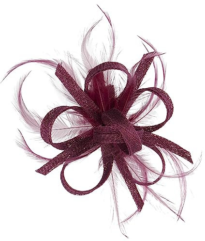 McBURN Clip Fascinator Haarschmuck Kopfschmuck Anlasshut Damen - Made in Italy Sommer Frühling-Sommer - One Size Fuchsia