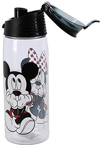 Disney Gazing Mickey Minnie Flip Top Water Bottle with handle