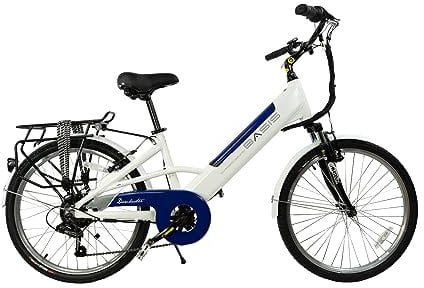 Basis Dorchester Step Through Integrated Electric City Bike, 24 Wheel - White/Blue (14ah)
