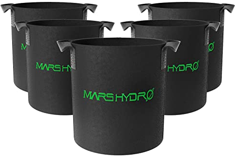 MARS HYDRO 5-Pack 40L Grow Bags Heavy Duty 400G Thickened Nonwoven Plant Fabric Pots with Handles