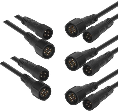 Schürberg 5x Wasserdichte 4Pin Steckverbindung Kabel, 1 Meter, 50 Volt / 3 Ampere, 1 oder 2 Meter Länge, 2-4 Pin zur Auswahl