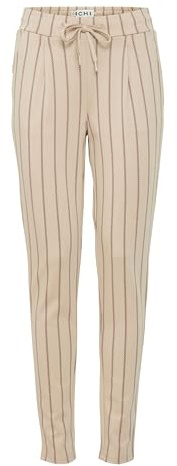 ICHI IHRUTI PA7 Damen Chino Hose Stoffhose mit Viskoseanteil bequemer Elastikbund Schmaler Schnitt, Größe:S, Farbe:Doeskin (151308)