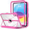 MoKo for iPad 11-inch (A16) 11th Generation Case 2025/ iPad 10th Generation Case with Pencil Holder 2022 10.9 inch, Built-in Screen Protector Clear Back, Multi Angle Viewing Stand, Magenta