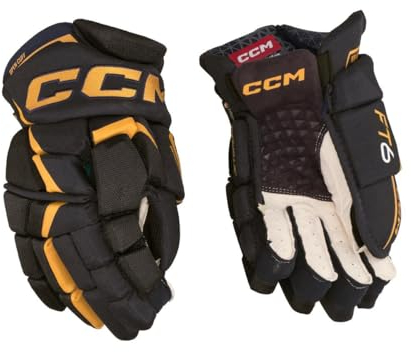 CCM Jetspeed FT6 PRO Eishockey Handschuhe Senior (Navy/Sonnenblume, Größe: 14)