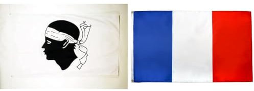 Drapeau Corse 90x60cm - Drapeau province corse 60 x 90 cm - Drapeaux - AZ FLAG & Drapeau France 90x60cm - Drapeau français 60 x 90 cm Polyester léger