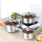 PACUM Töpfe und Pfannen, 3 Stück/Set, verdickter Edelstahl, zum Kochen, Suppentopf, antihaftbeschichtet, zum Braten/Milchtopf, Kochtopf, Glasdeckel, Induktionsherd, Gasherd, Küchenzubehör Vision
